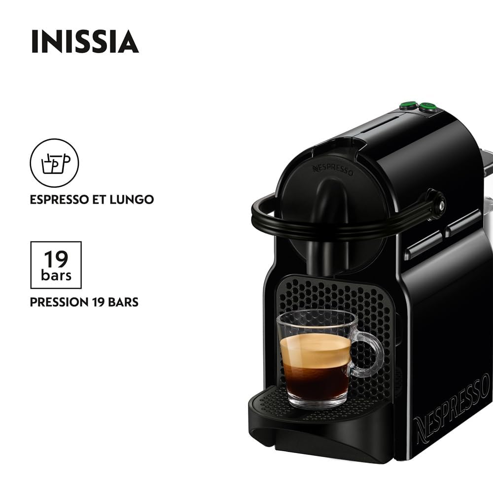 Machine à Café Expresso Noir 19 Bars + Kit Bienvenue – Design Compact EN80.B