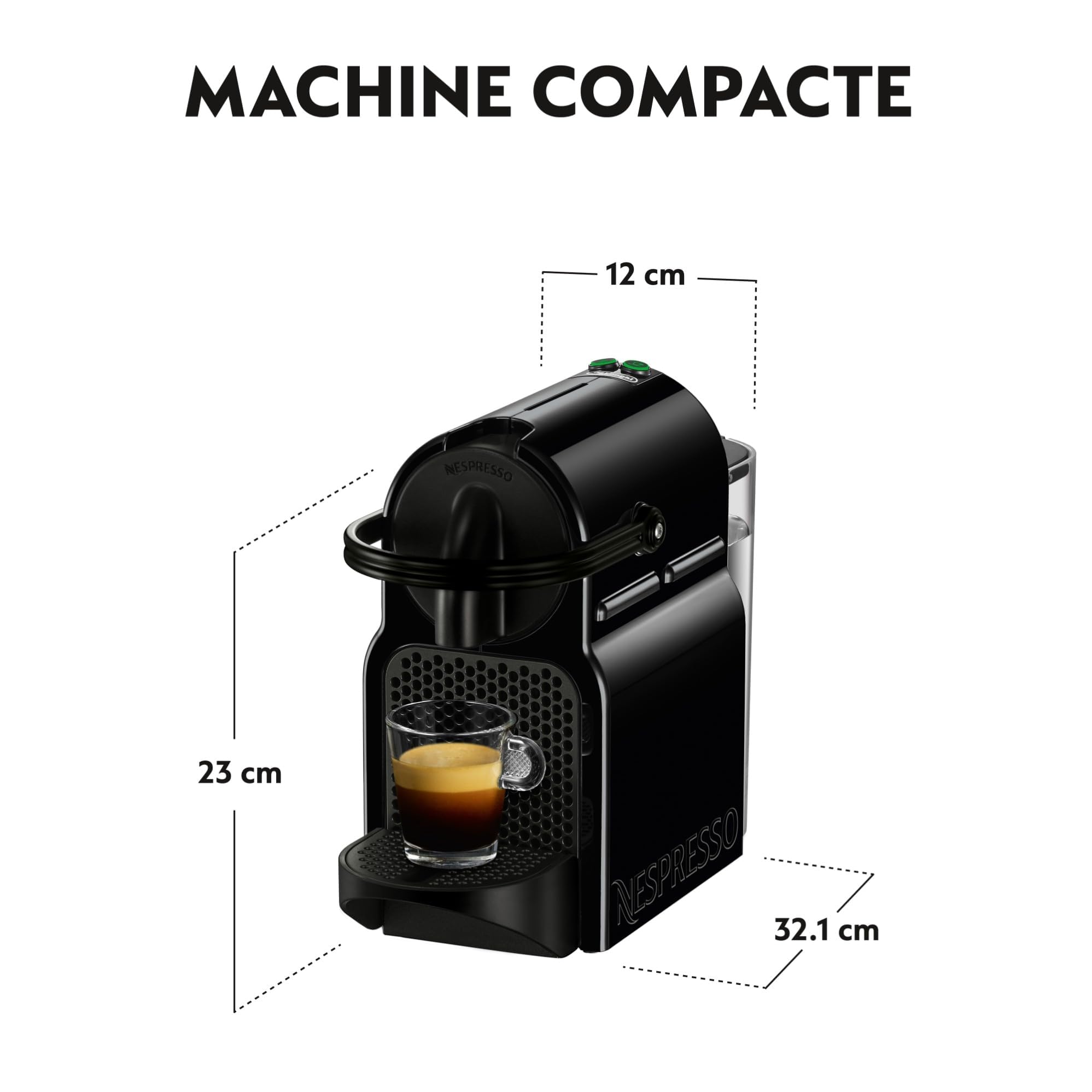 Machine à Café Expresso Noir 19 Bars + Kit Bienvenue – Design Compact EN80.B