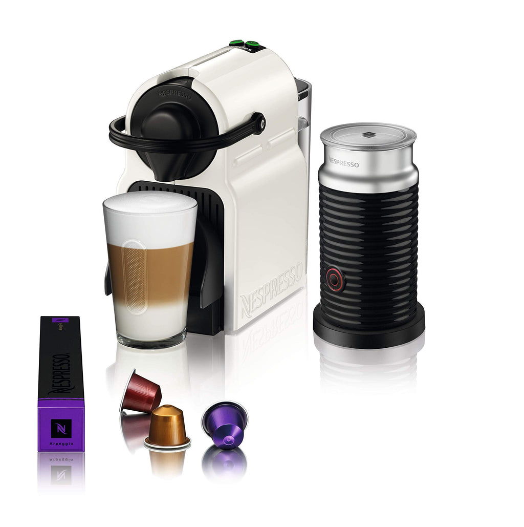 Machine à Café Capsule Rouge Rubis + Mousseur à Lait Blanc – Pack Complet Expresso